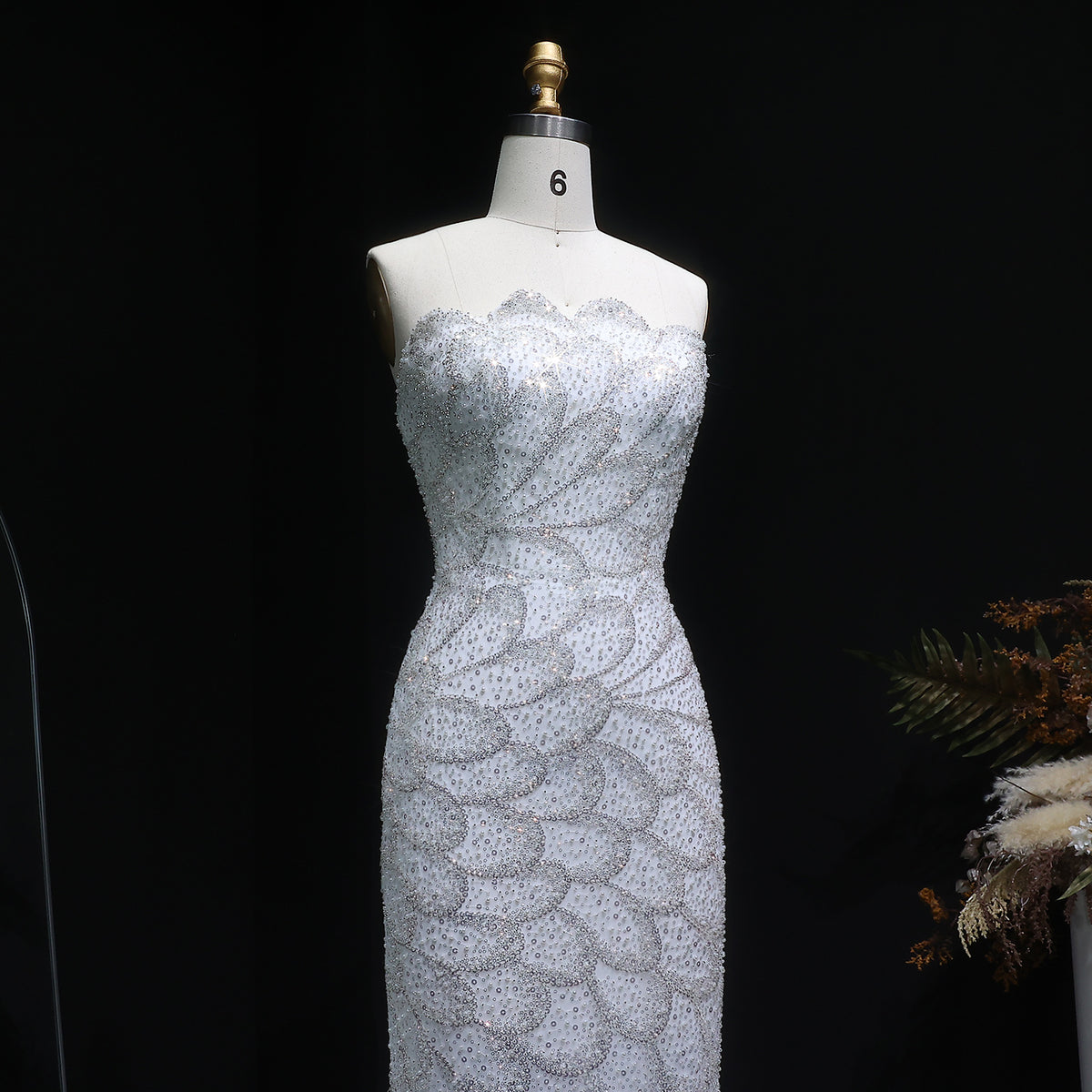 Elegant Emerald Green Strapless Evening Dress SS601 