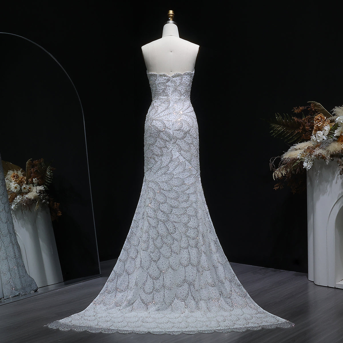 Elegant Emerald Green Strapless Evening Dress SS601 