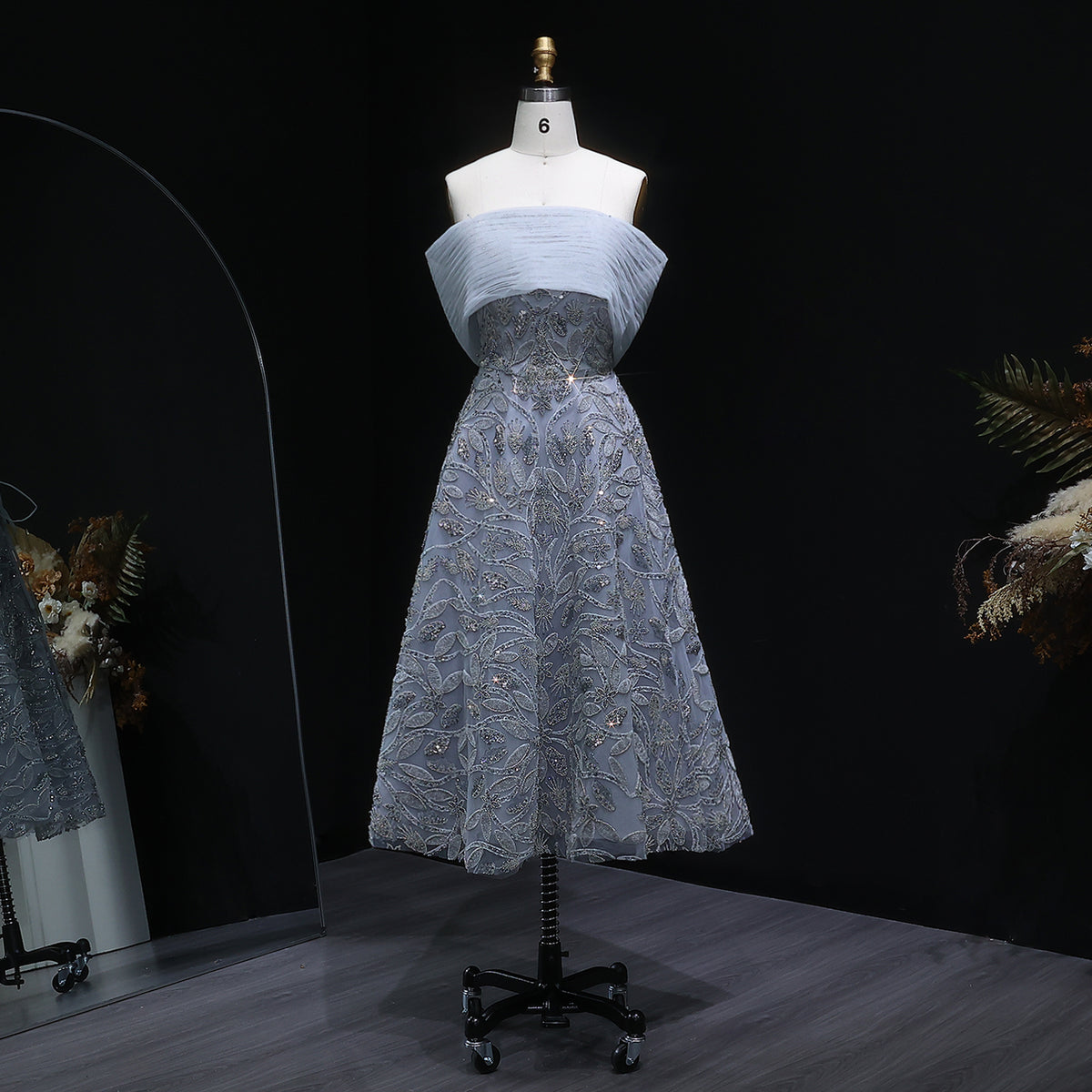 Luxury Orange Sequin Beaded Embroidered Evening Dress SS542 