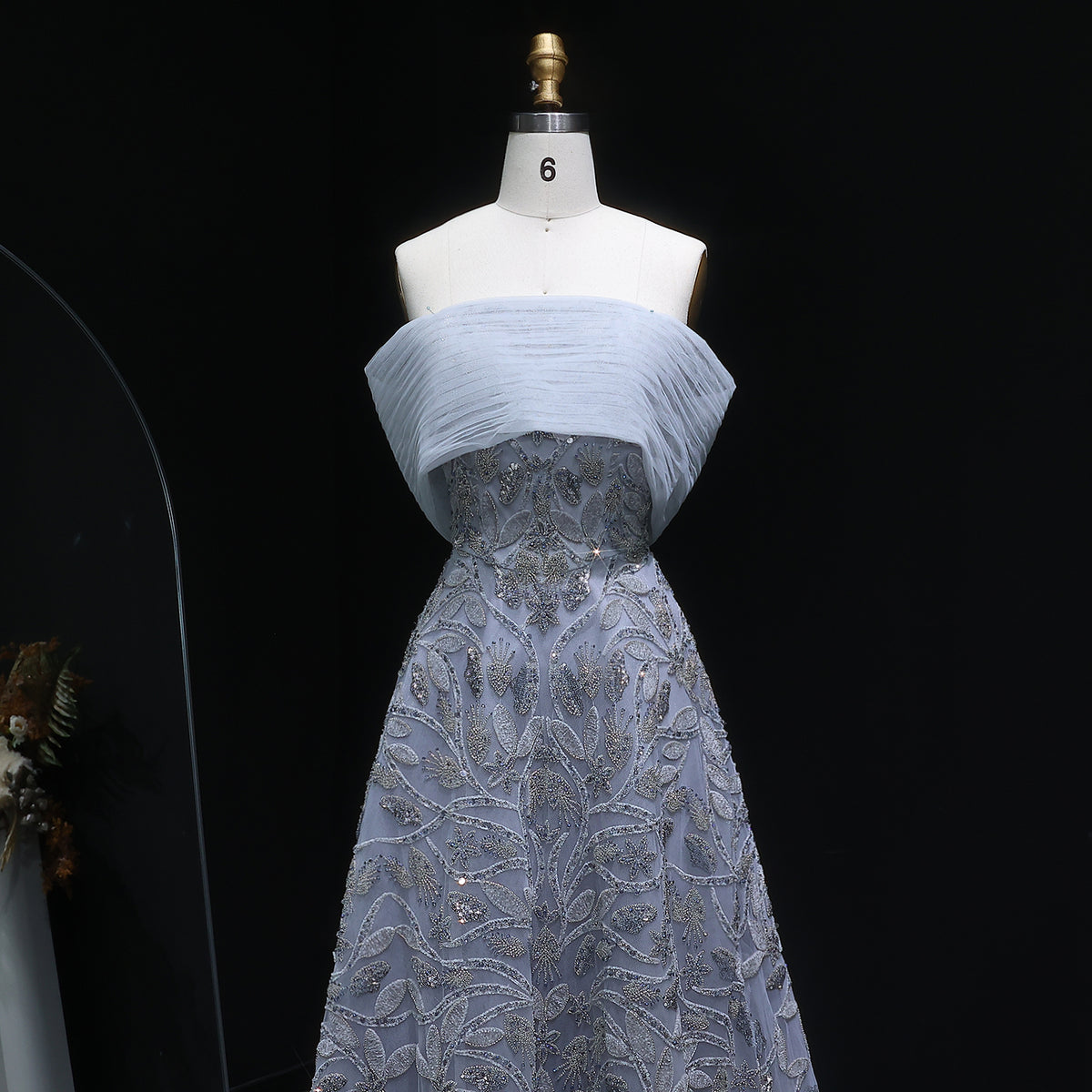 Luxury Orange Sequin Beaded Embroidered Evening Dress SS542 