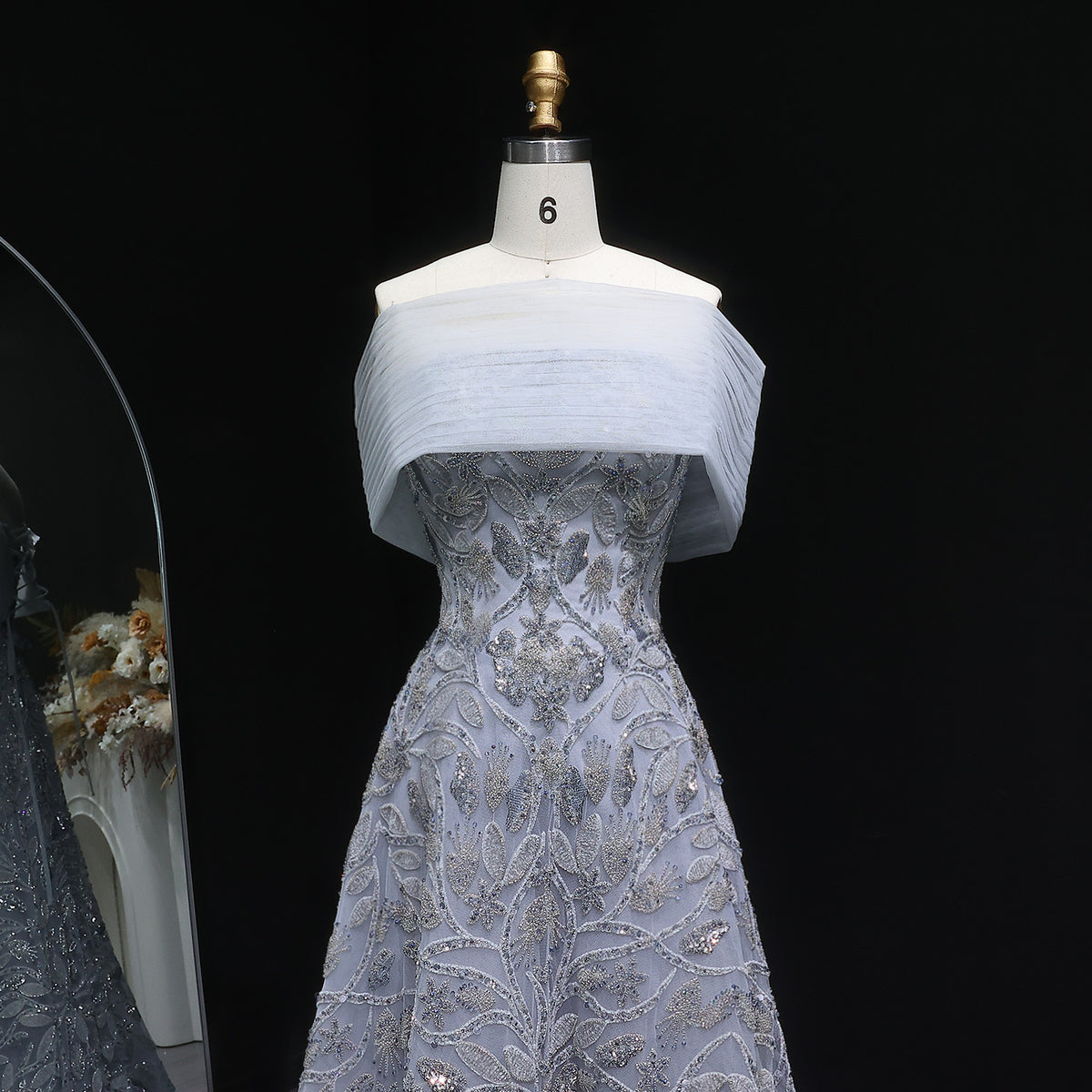 Luxury Orange Sequin Beaded Embroidered Evening Dress SS542 