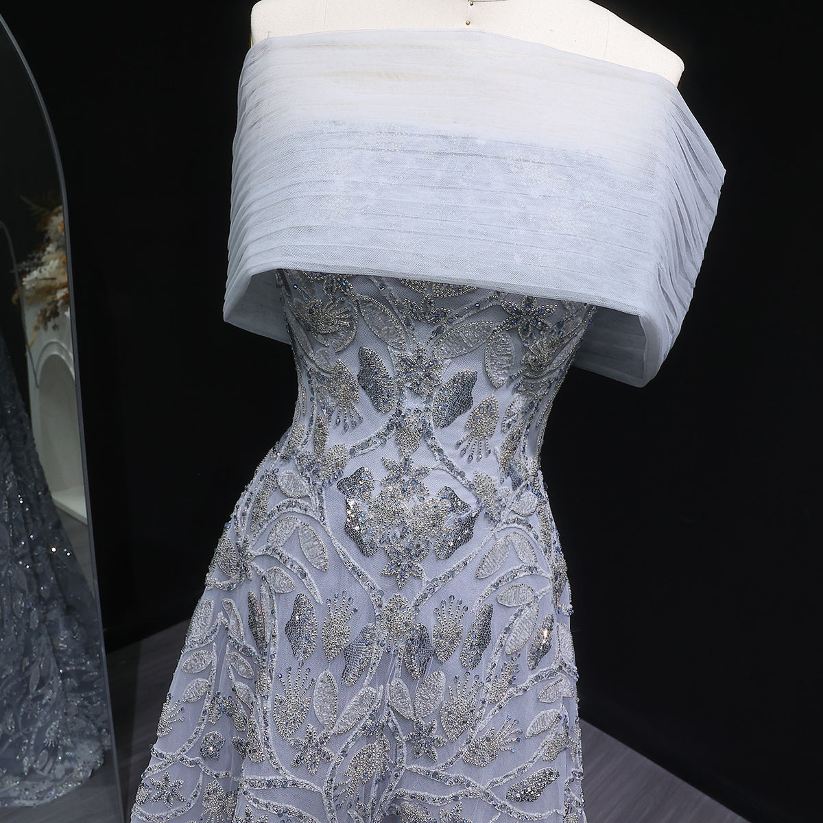 Luxury Orange Sequin Beaded Embroidered Evening Dress SS542 