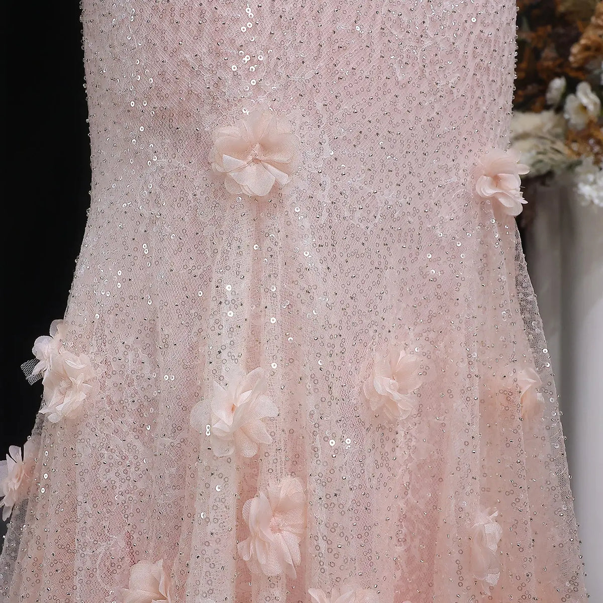 Luxury Pink Gradient Sequin Mermaid Train Evening Dress SS643 