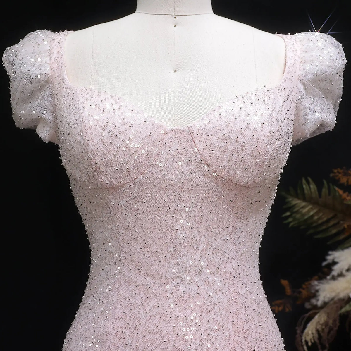 Luxury Pink Gradient Sequin Mermaid Train Evening Dress SS643 