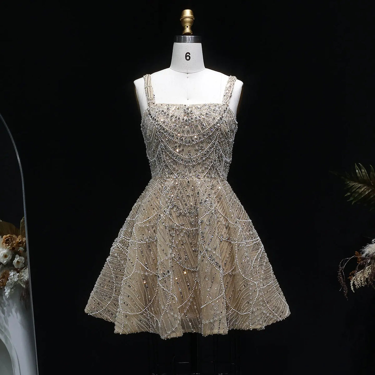 Luxury Trendy Silver Sequin Short Cocktail Party Evening Dress SS649 