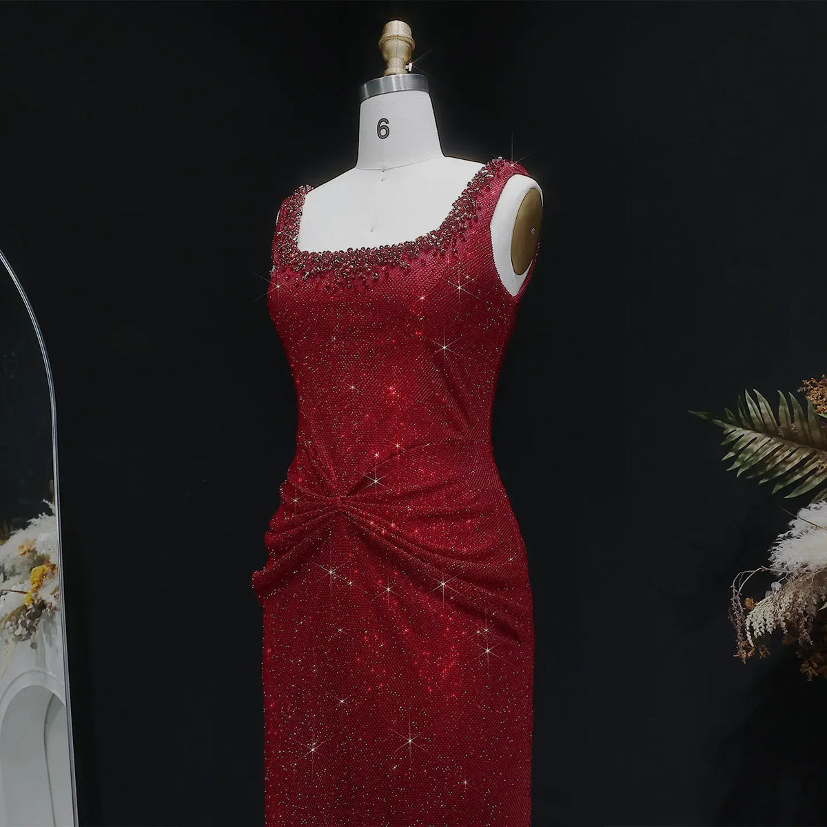 Glamorous Green Sequin Pleated Mermaid Evening Dress SS655 