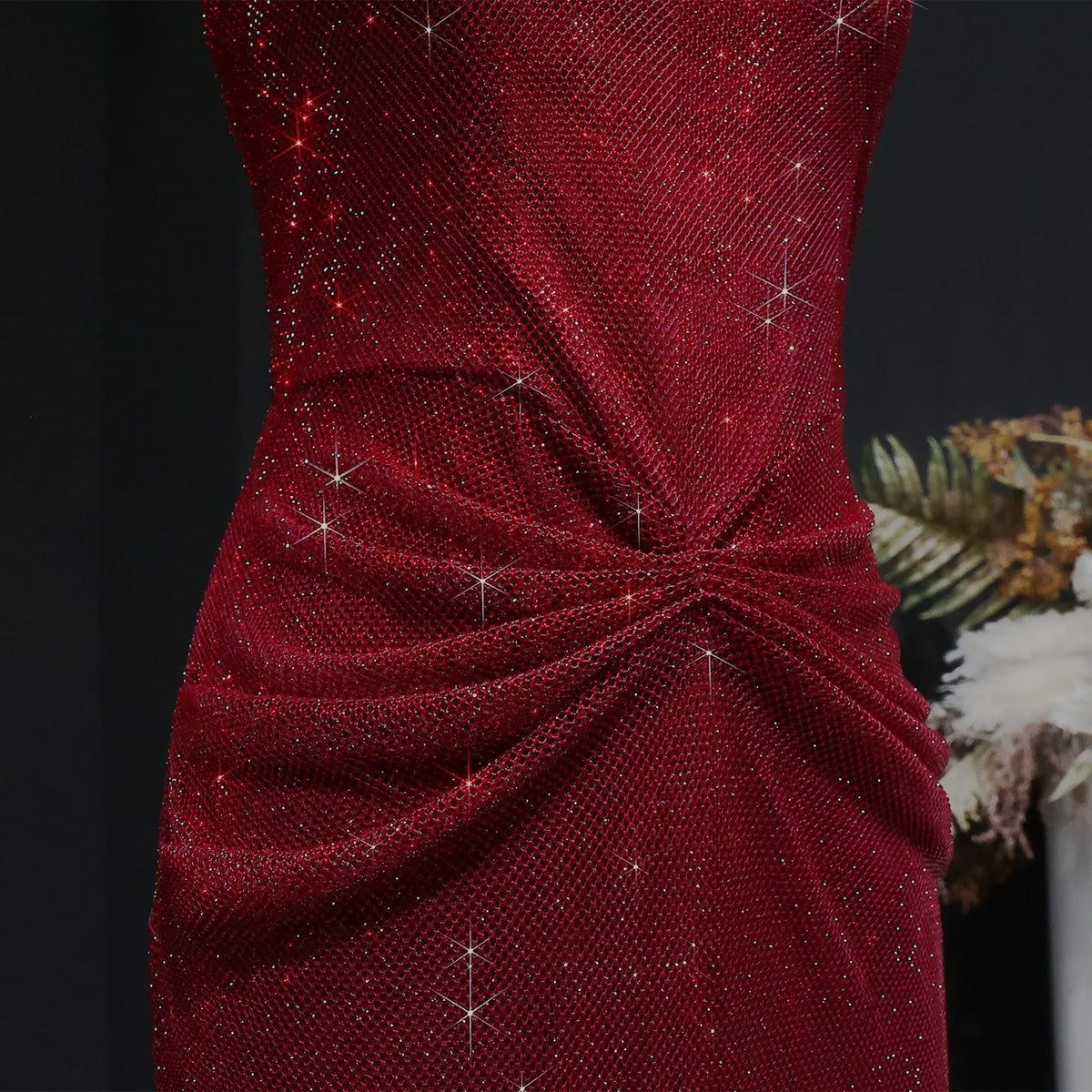 Glamorous Green Sequin Pleated Mermaid Evening Dress SS655 