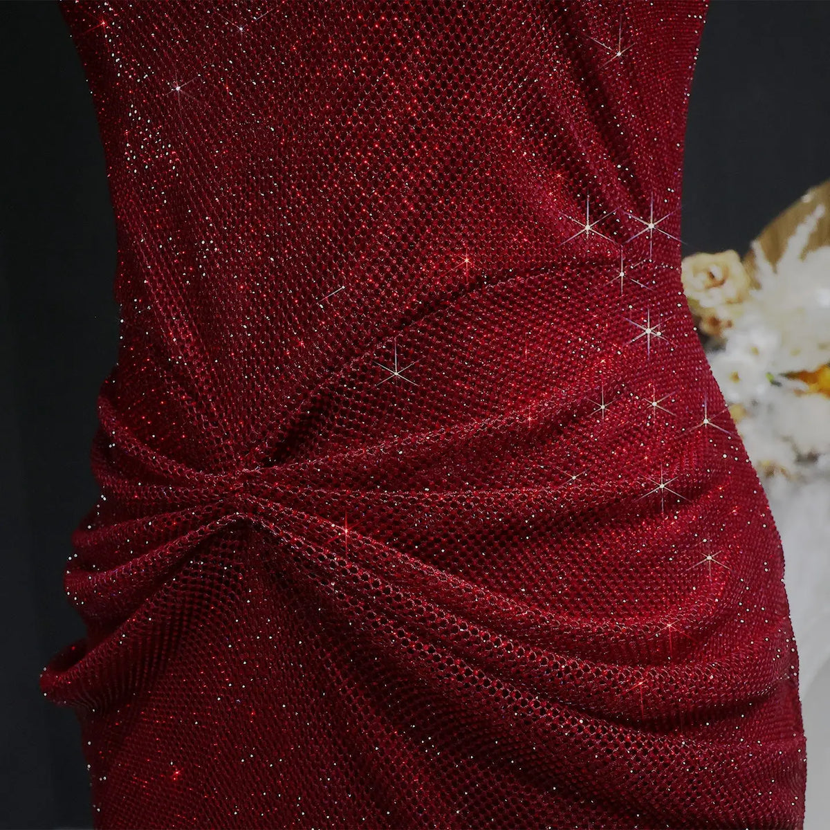 Glamorous Green Sequin Pleated Mermaid Evening Dress SS655 