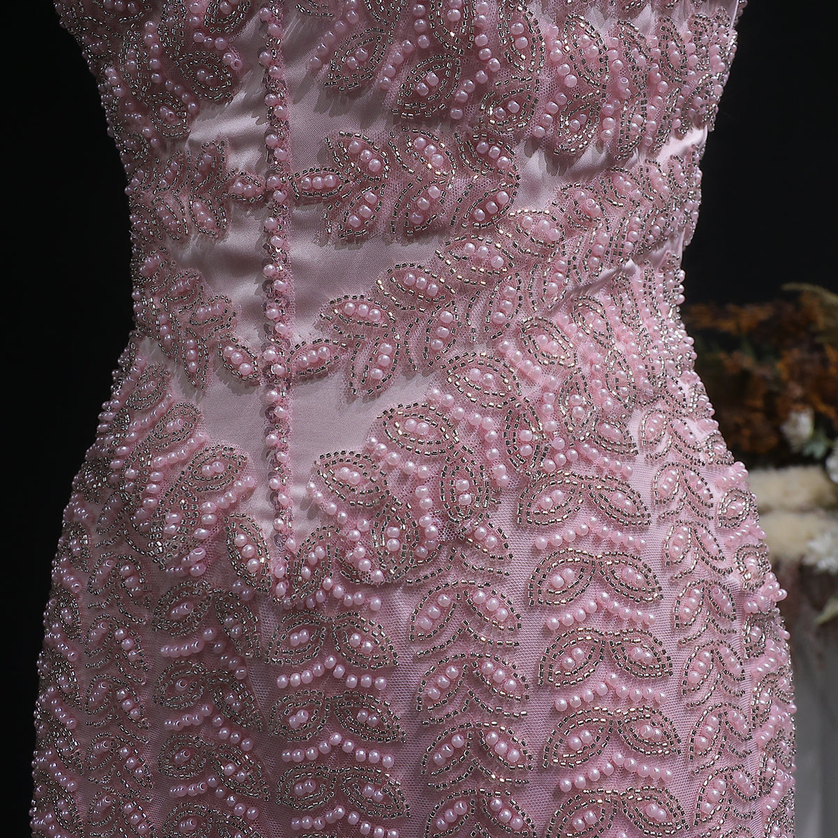 Luxury Tassel Cream Straight Evening Dress SS712 