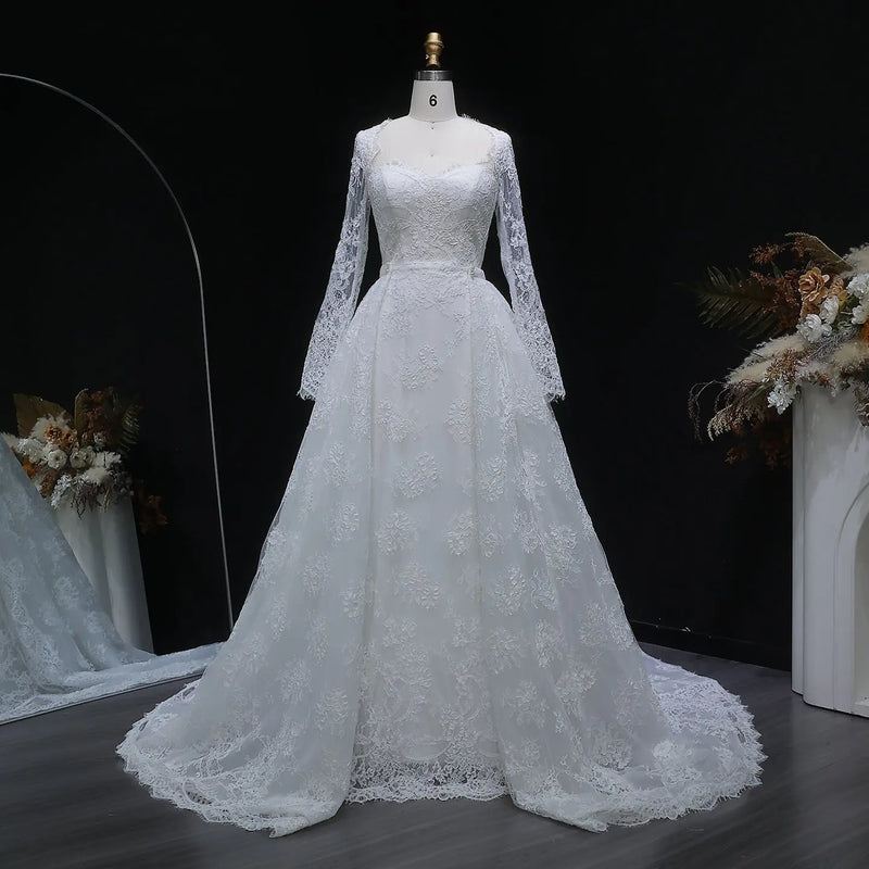 Luxury Lace Sweetheart Long Sleeve Wedding Dress SW523 