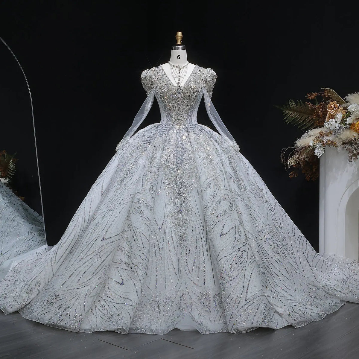 diamond lace wedding dress Diamond Lace, Dotted Tulle Wedding Dress