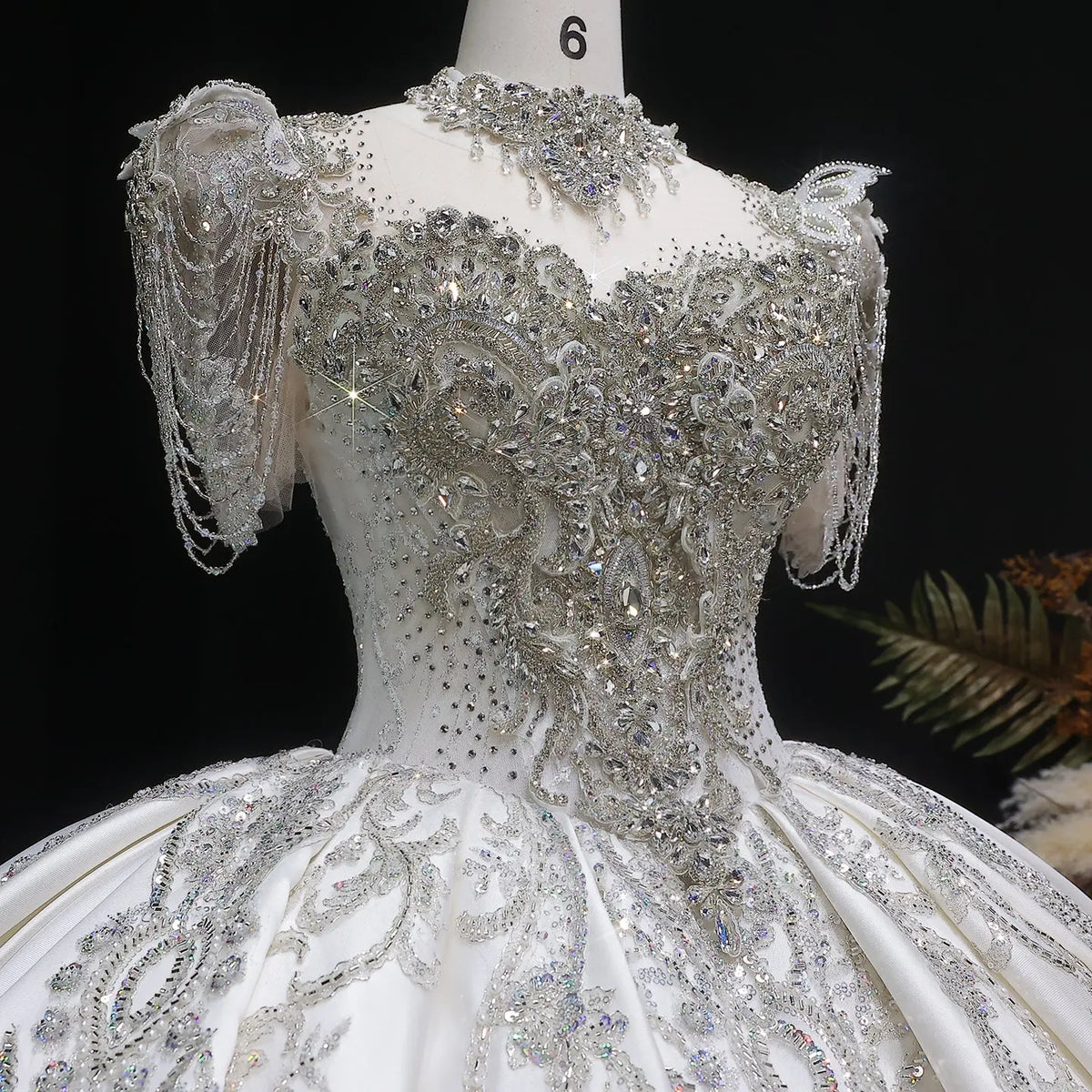 ivory silver wedding dress Ivory Lace A-Line Wedding Dress with Long Train and Magnificent Veil Timeless Wedding Gown with Lace Detailing Plus Size Size 22W