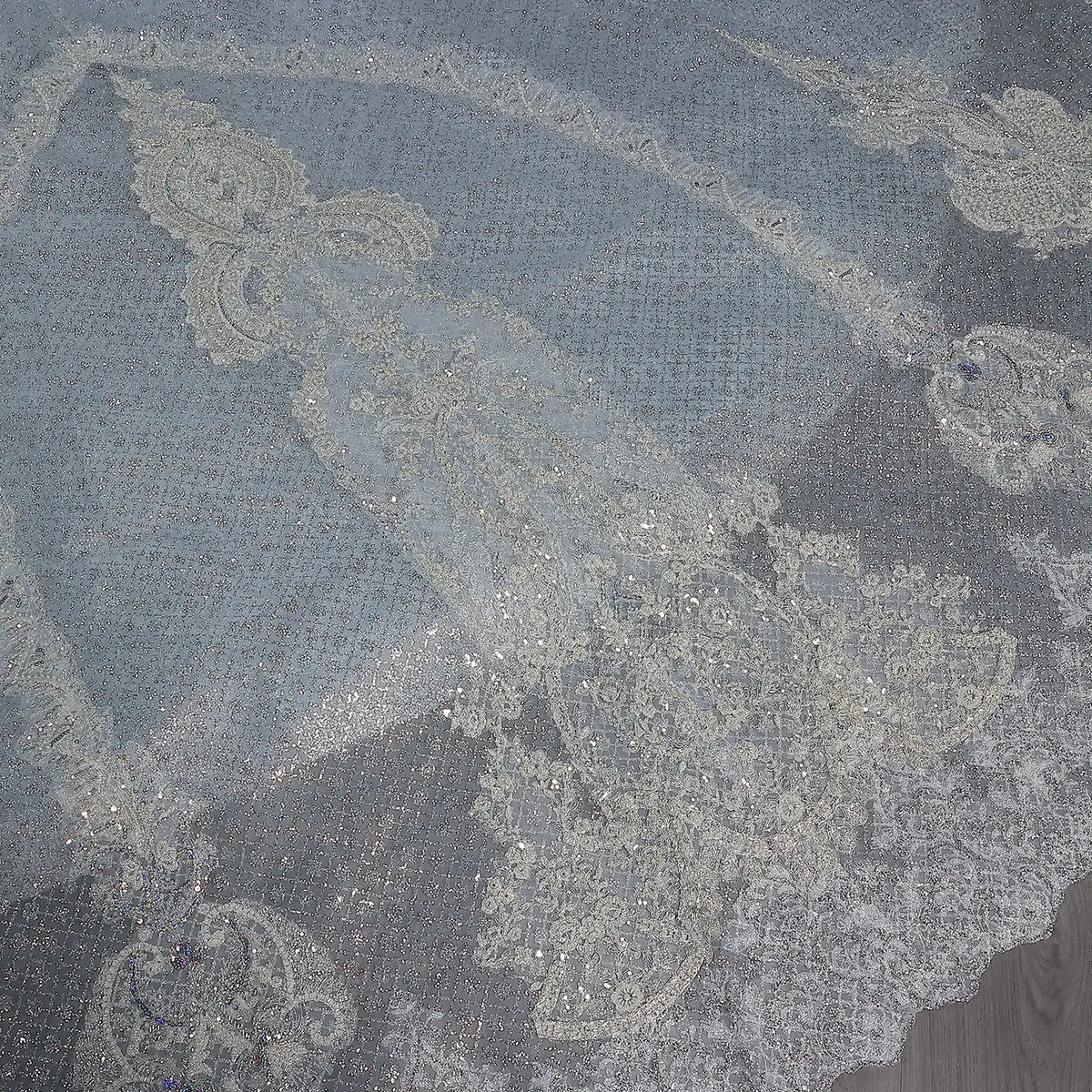 Luxury Blue Sequin Embroidery Ball Gown Wedding Dress SW607 