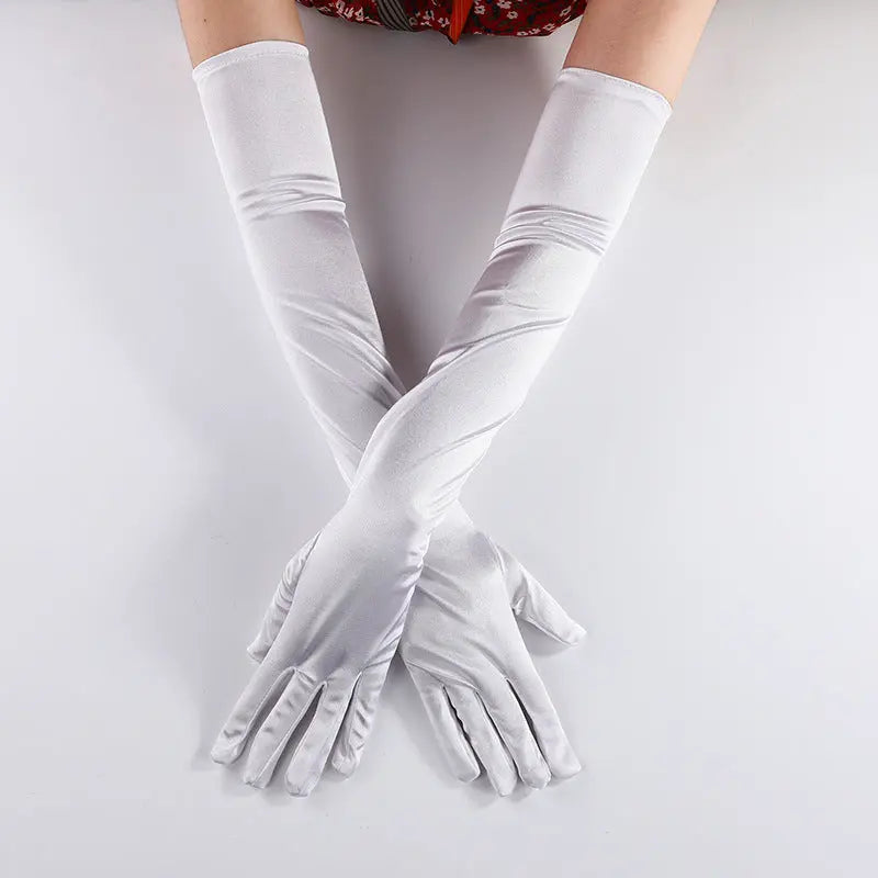 Long Satin Weeding Gloves  Bridal Prom  Accessories GL003-3