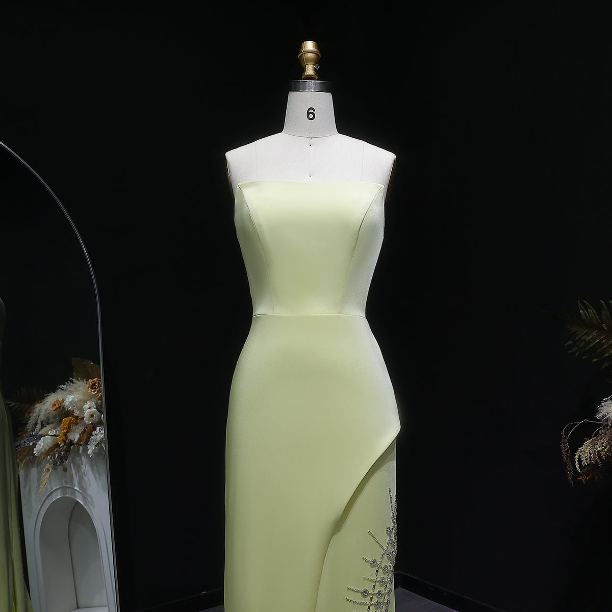 Luxury Mint Green Crystal Embellished Evening Dress XD022 