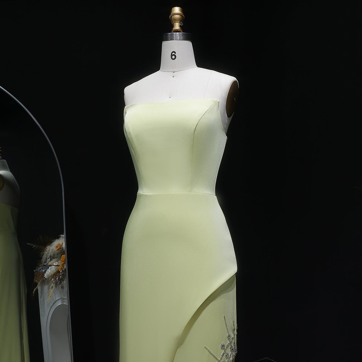 Luxury Mint Green Crystal Embellished Evening Dress XD022 