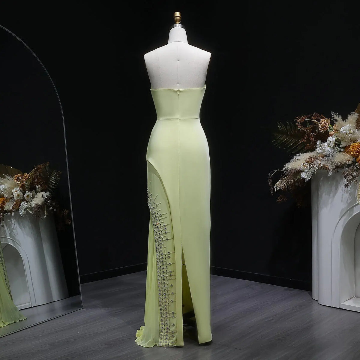 Final Sale Luxury Mint Green Crystal Embellished Evening Dress XD022 Final Sale Luxury Mint Green Crystal Embellished Evening Dress XD022
