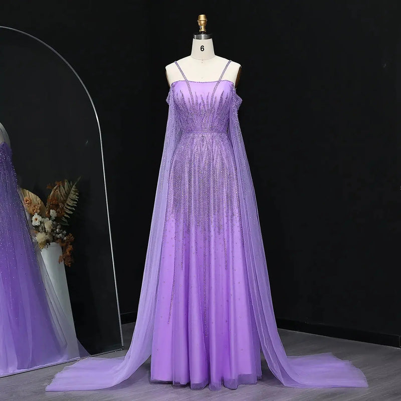 Chic Green Beaded Spaghetti-Strap Tulle Evening Dress XD024 