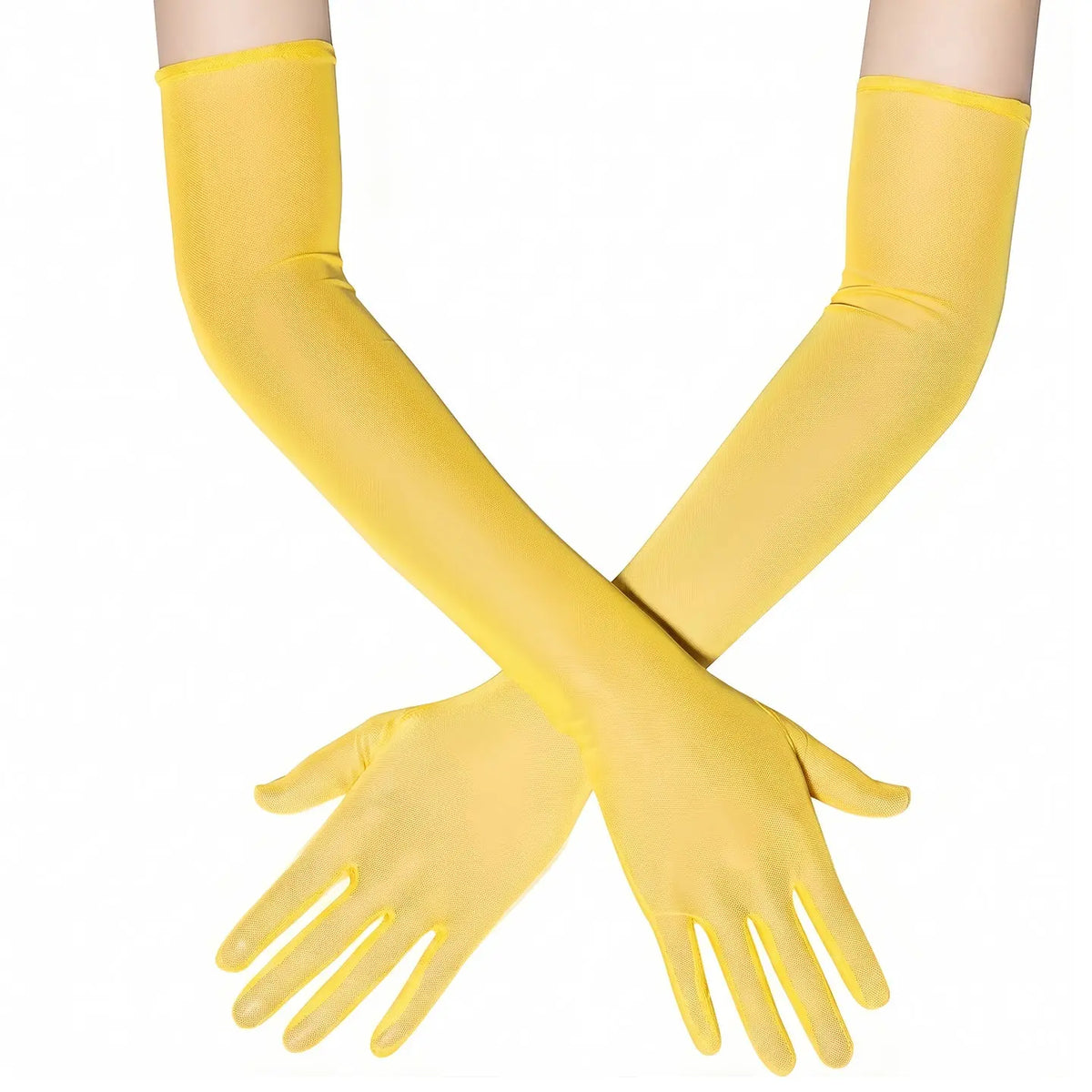 Long Sheer Tulle Elbow Gloves  Bridal Prom Formal Gloves GL002-9