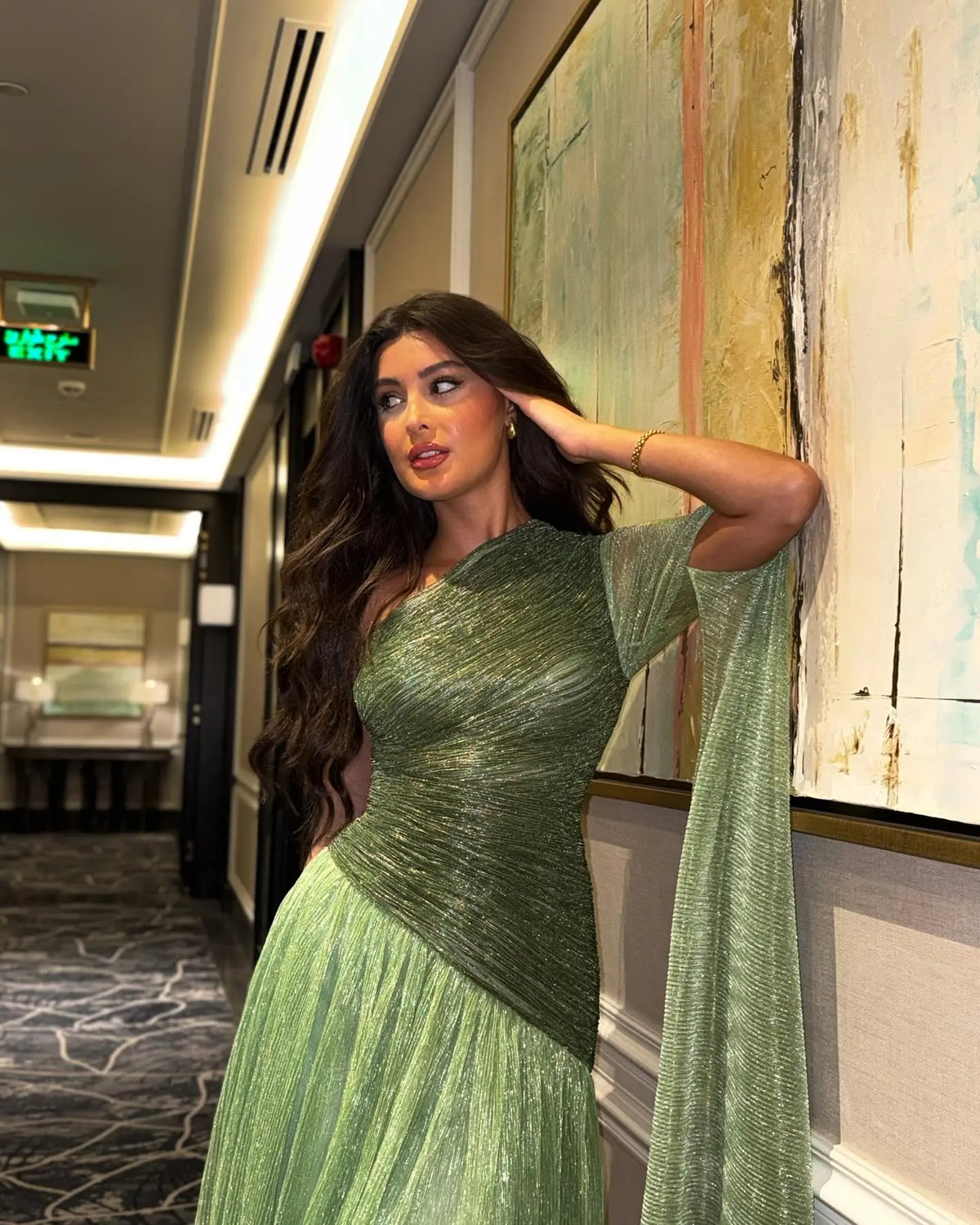 Elegant Green One Shoulder A-Line Evening Dress SF406 - SHARONSAID Elegant Green One Shoulder A-Line Evening Dress SF406 - SHARONSAID