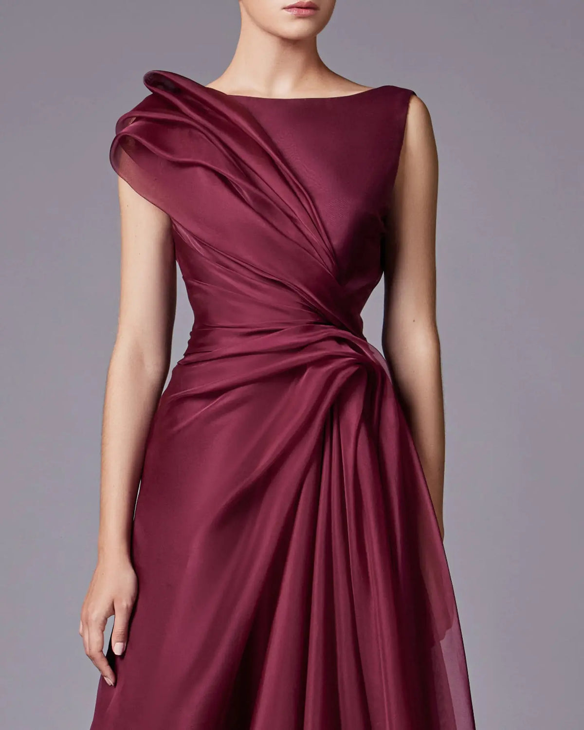 burgundy a line dress A Line Halter V Neck Backless Burgundy Satin High Slit Long Prom Dresses with Train, Burgundy Formal Dresses, Evening Dresses