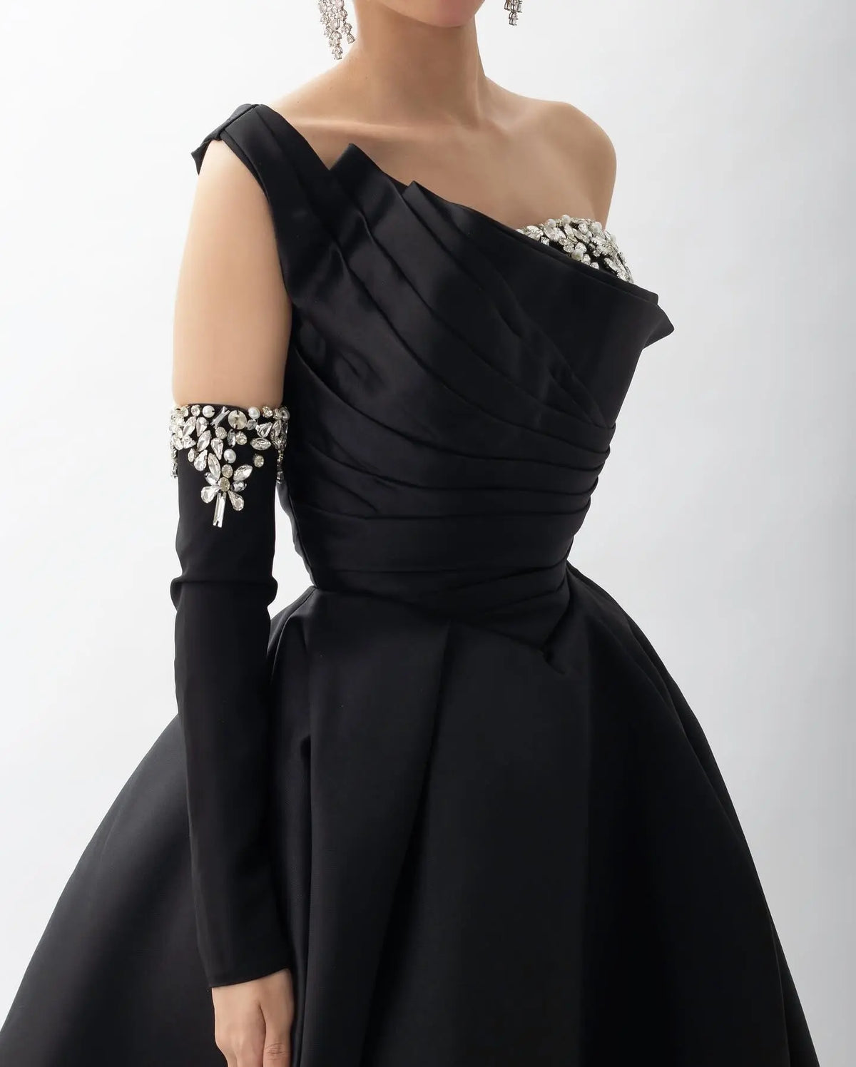 black satin dress one shoulder Uptown Girl Black Satin One Shoulder Dress