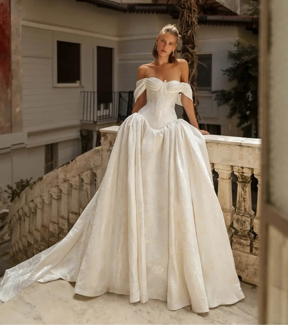 romantic off the shoulder wedding dress Romantic Tulle Off the Shoulder Wedding Dress