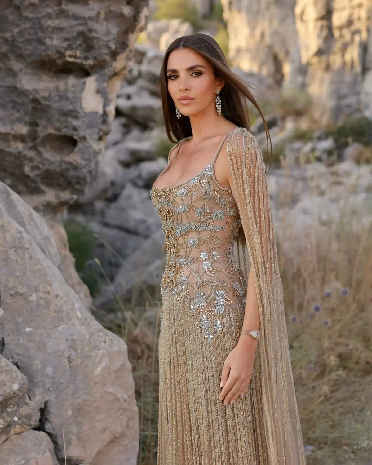 sheer glitter party dress Love Shy Sheer Glitter Maxi Dress in Gold