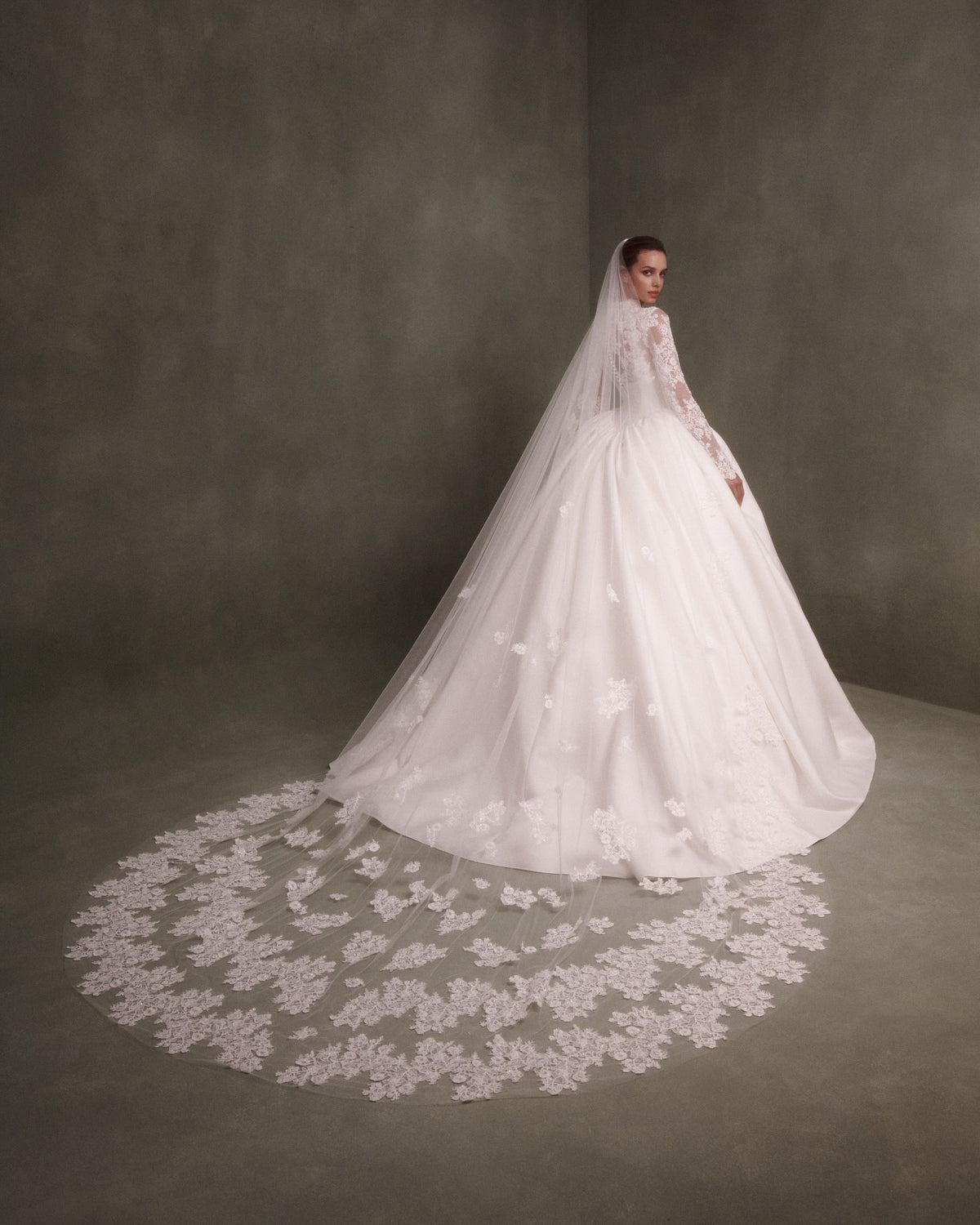 Classic Long Sleeve Lace Ball Gown Wedding Dress SW075 