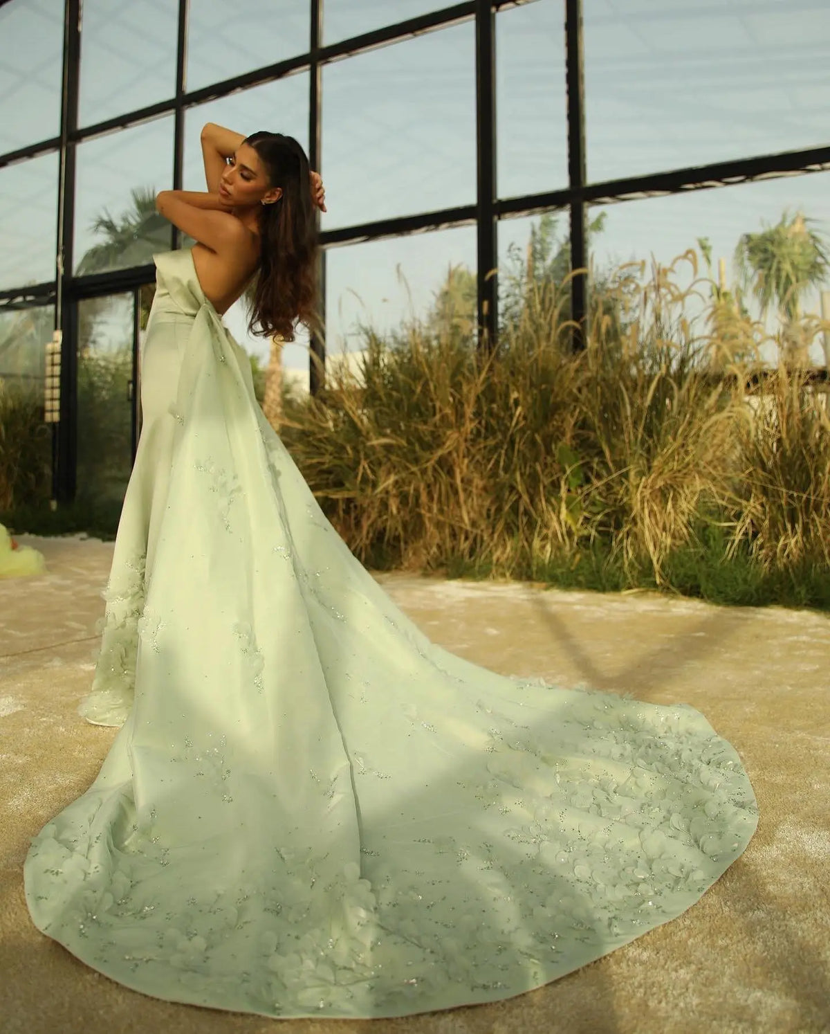 wedding dress with green leaves Enchanted Forest Ivory Tulle Bridal Gown with Green Leaf Appliqu. We always accept custom orders. #dress #wedding #bridal #weddingdress #custommade