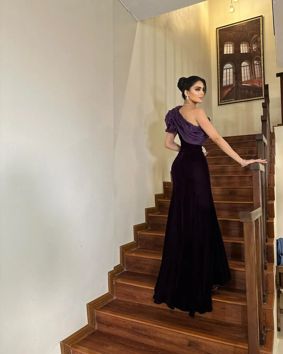 purple velvet evening dress Lombard Purple Velvet Cocktail Dress Winter Partywear