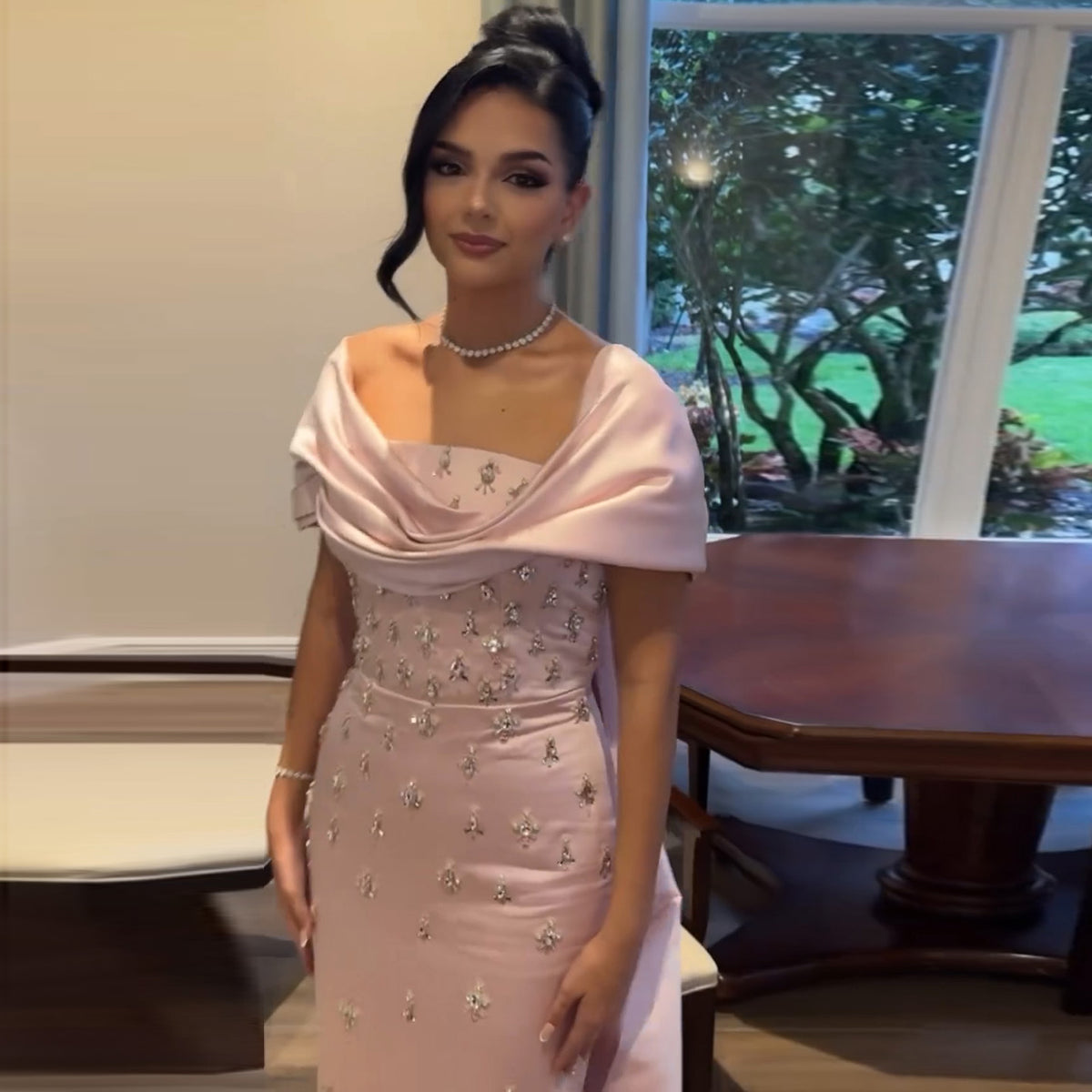 Sharon Said Luxury Baby Pink Off Shoulder Evening Dress for Women Wedding Saudi Arabia Dubai Long Formal Prom Party Gowns SS500