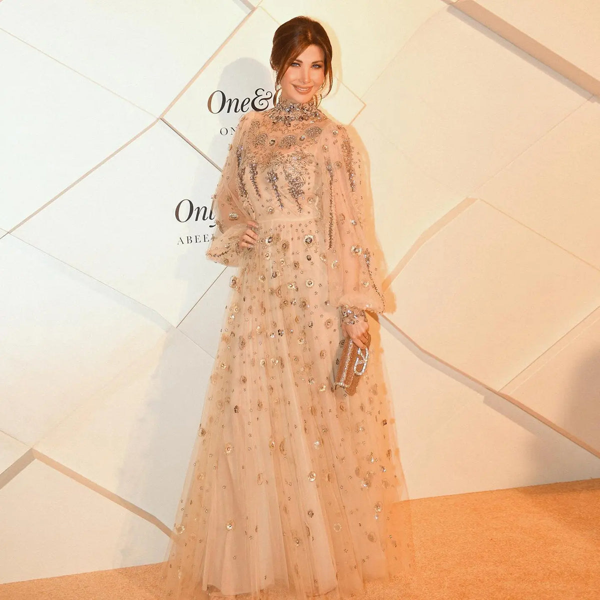 Elegant Champagne Evening Dress with Long Sleeves SS223 Elegant Champagne Evening Dress with Long Sleeves SS223