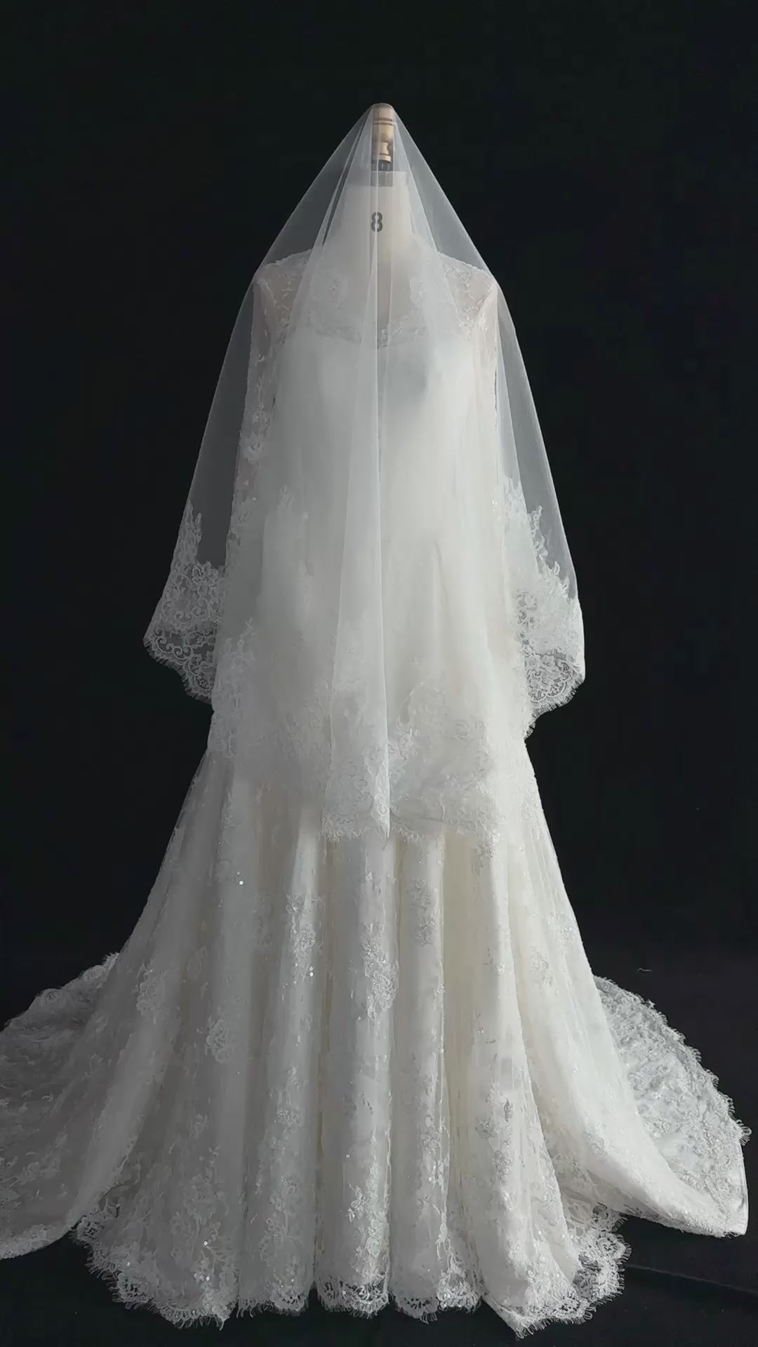 Off White Long Sleeve Tulle Wedding Dress SW672-16