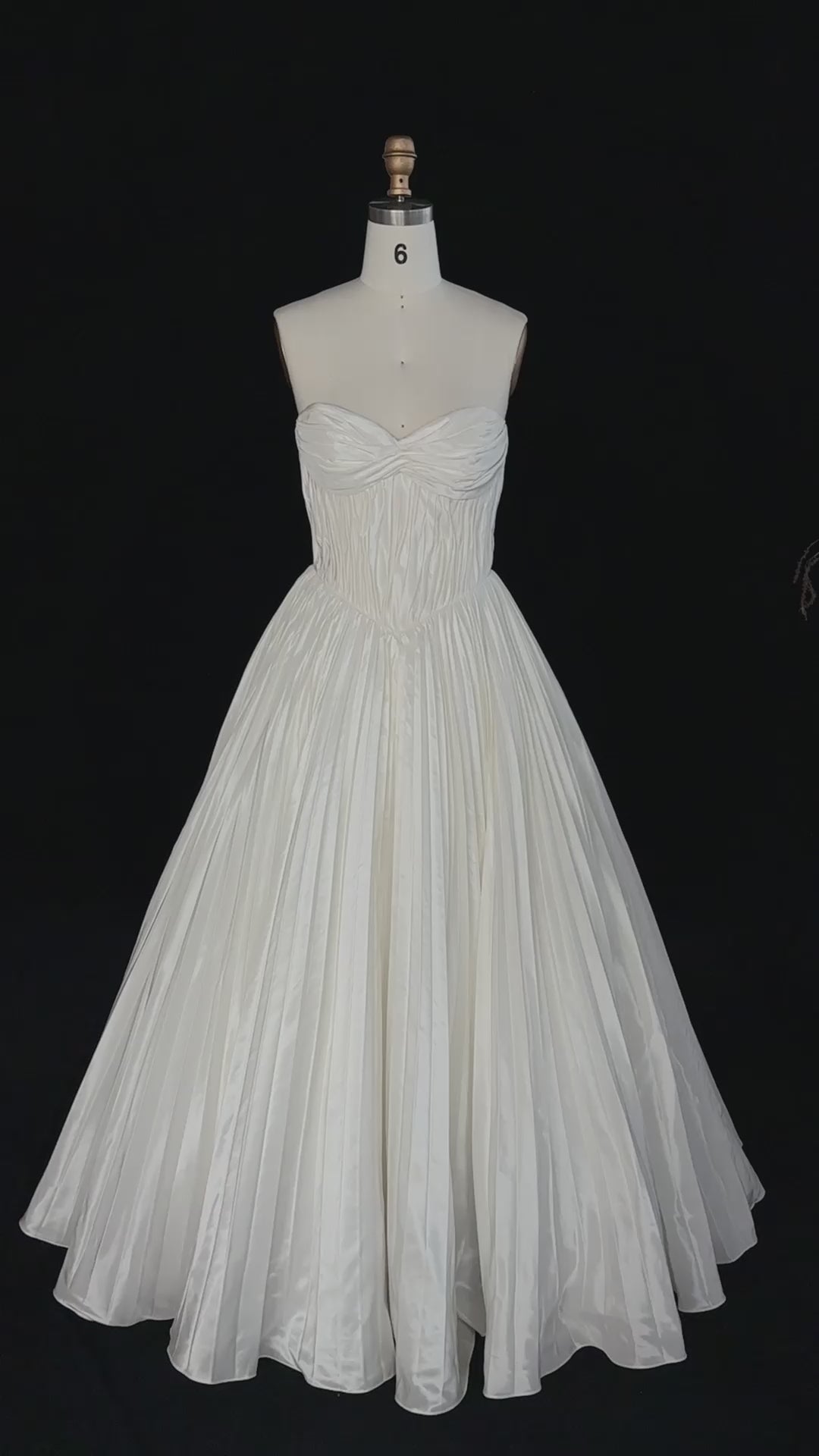Ivory Strapless Pleated Corset Wedding Dress-10