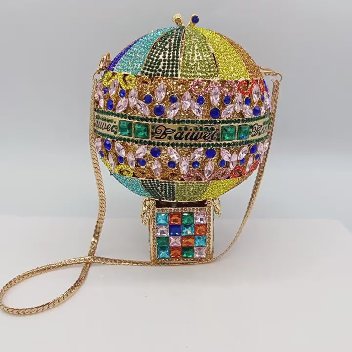 Hot Air Balloon Shaped Crystal Clutch Bag HB030-8