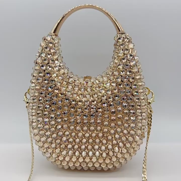 Oval Shaped Diamond Evening Clutch Bag HB035-16