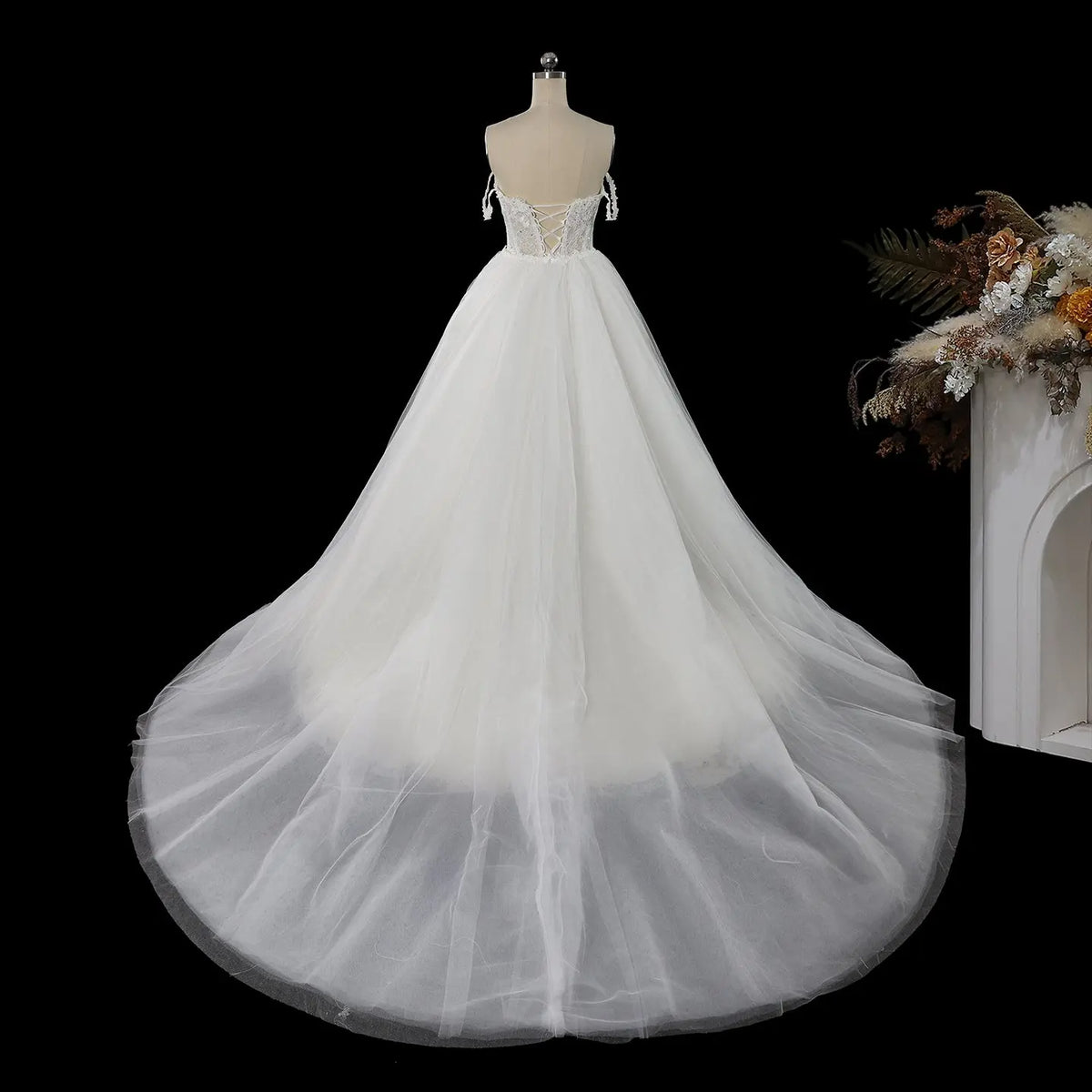 White Off Shoulder Mermaid Wedding Dress SW758-10