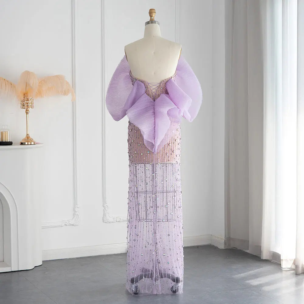 Luxury Off Shoulder Lilac Evening Dress SS327 - SHARONSAID Luxury Off Shoulder Lilac Evening Dress SS327 - SHARONSAID