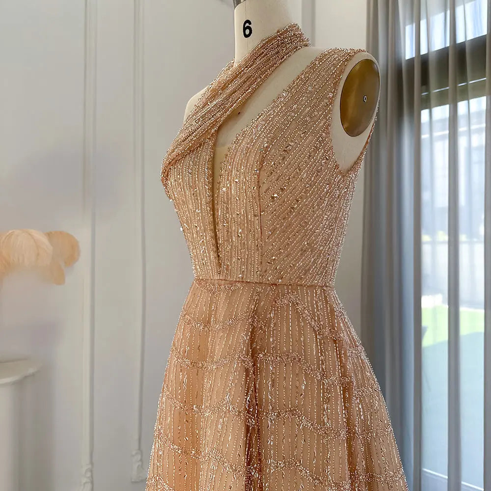 Luxury Beaded Lilac Halter One Shoulder Evening Dress SS329 Luxury Beaded Lilac Halter One Shoulder Evening Dress SS329
