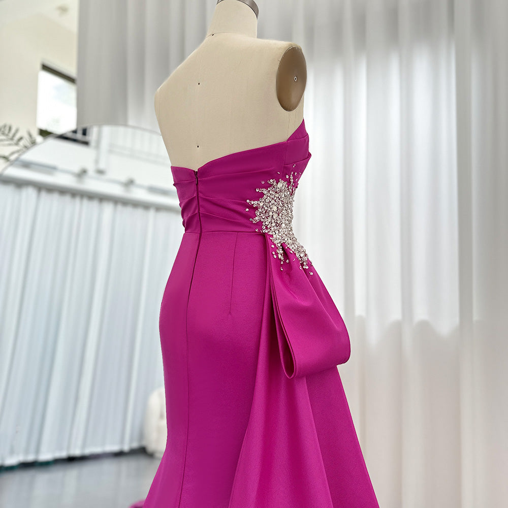 Shecca Fuchsia Strapless Sweetheart Neckline Mermaid Evening Formal Dress on sale