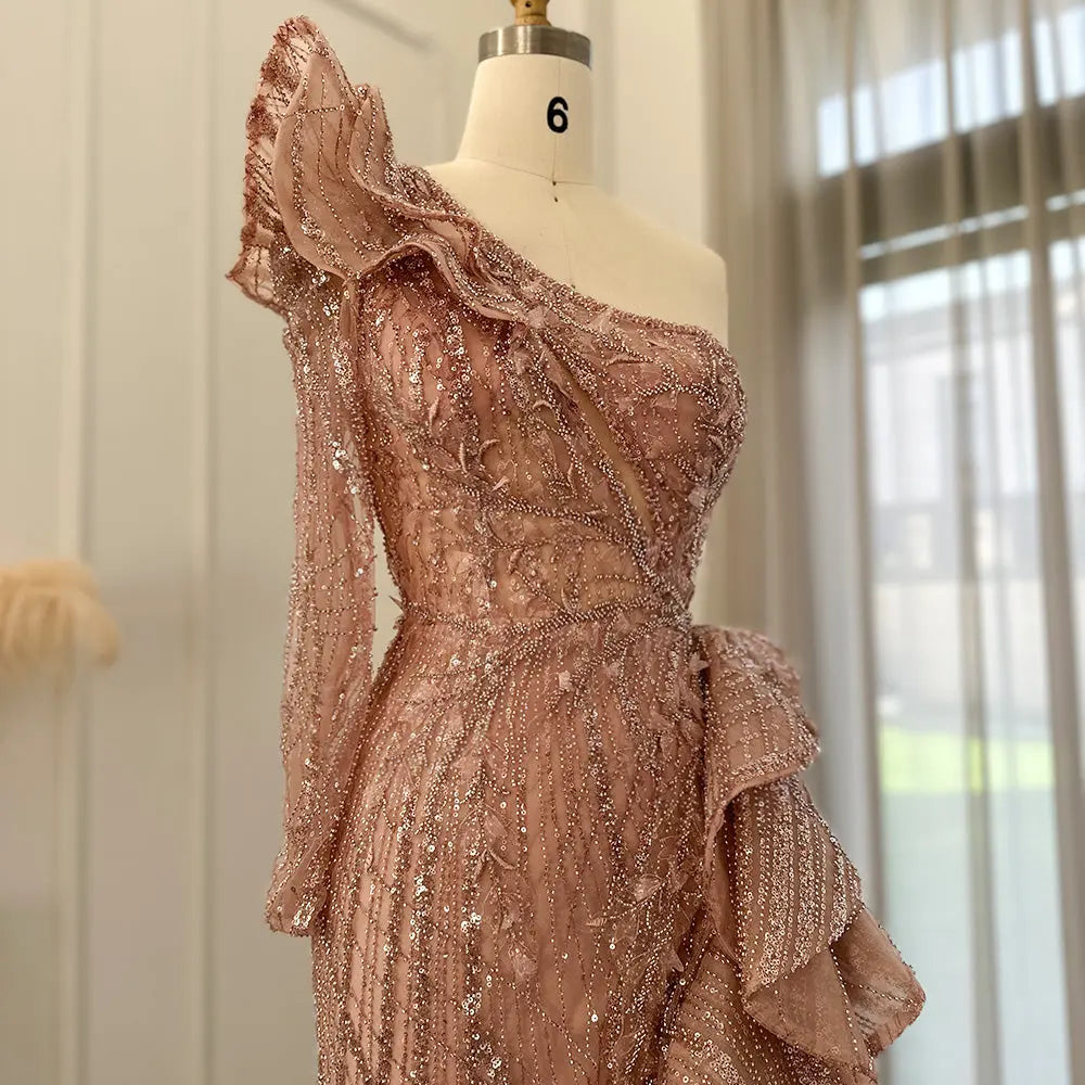 For Sale Fuchsia One Shoulder Slit Evening Dress SS360L - SHARONSAID For Sale Fuchsia One Shoulder Slit Evening Dress SS360L - SHARONSAID