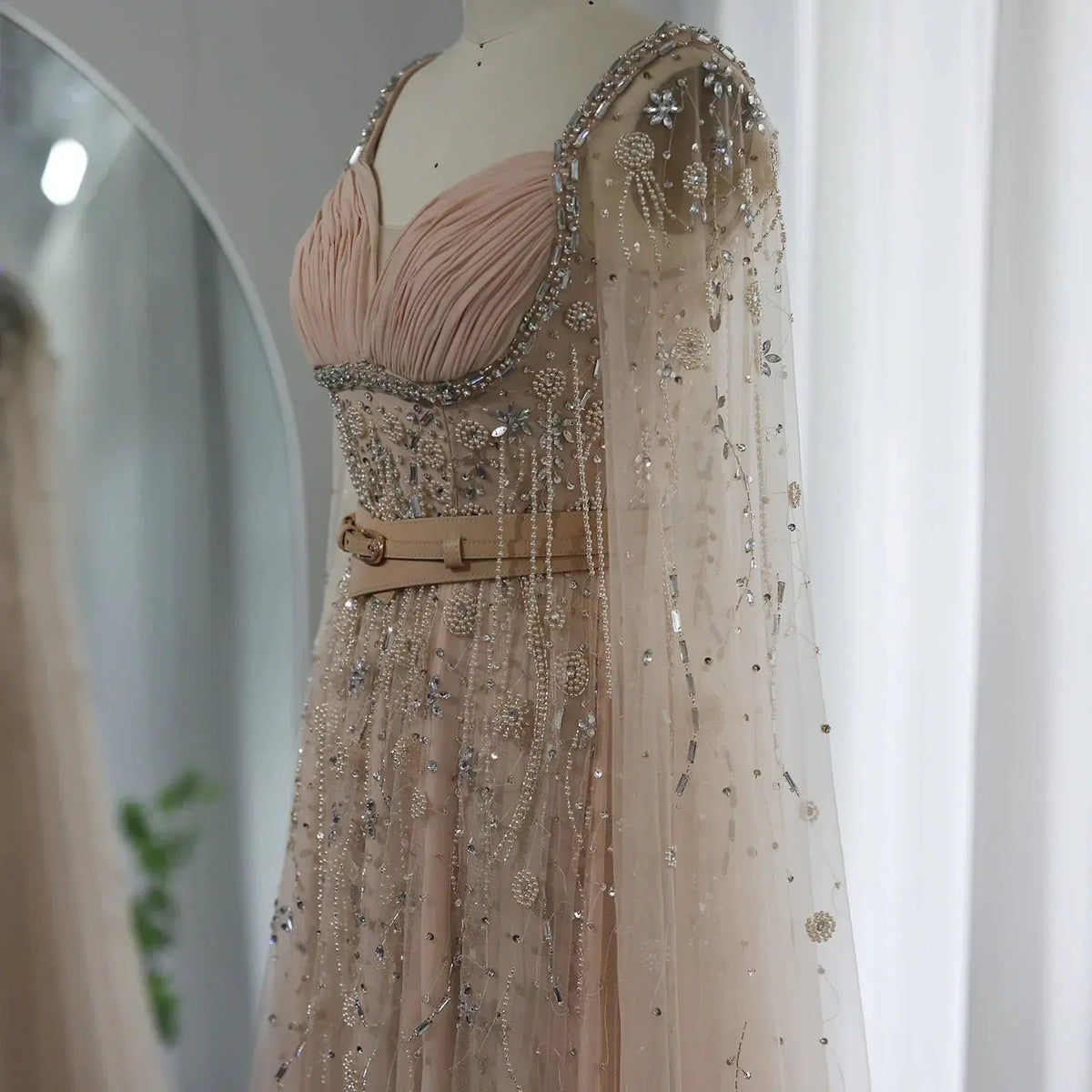 celebrity champagne dress Candice Swanepoel Champagne See Through Lace Evening Dress Met Gala TCD6079