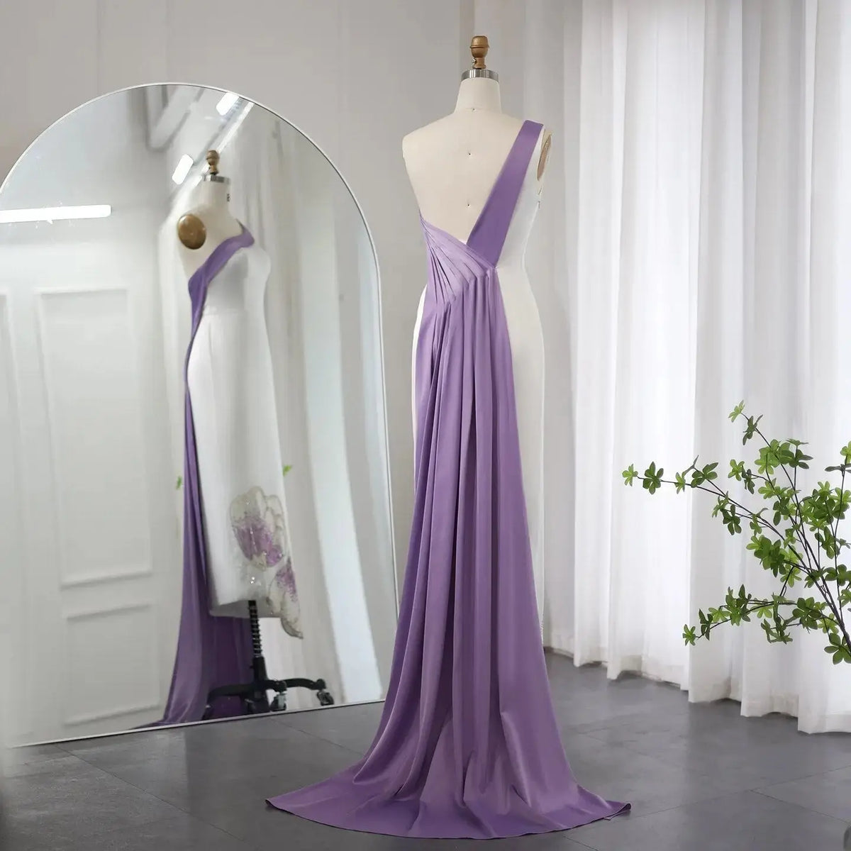 Luxury Butterfly Beaded One Shoulder White Evening Dress SS475 Luxury Butterfly Beaded One Shoulder White Evening Dress SS475