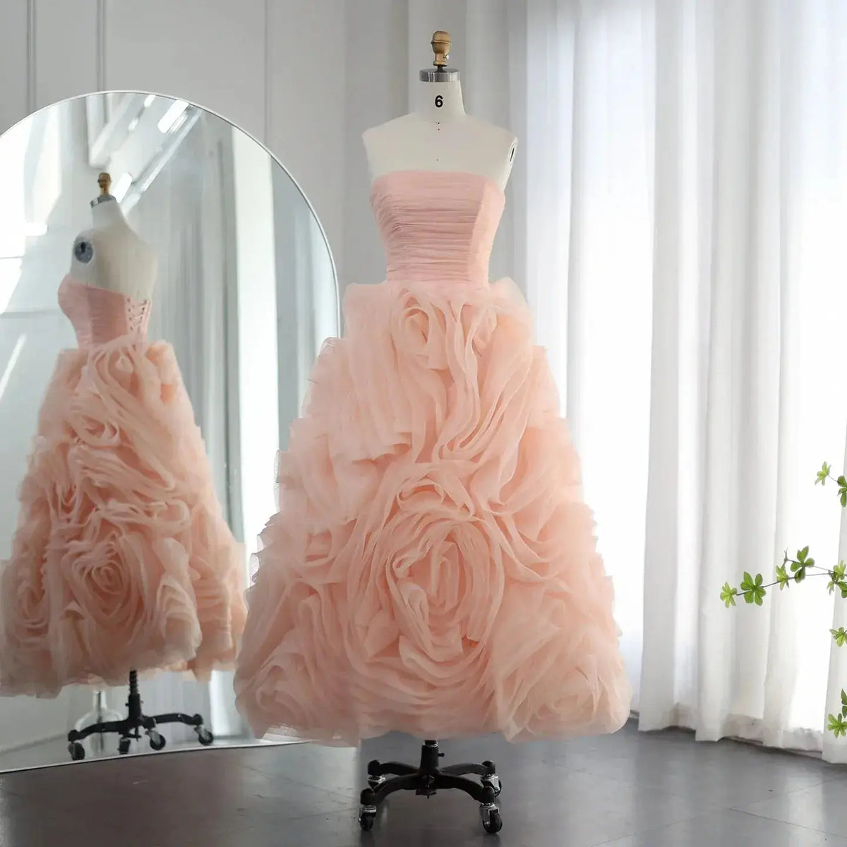 Luxury 3D Rose Flower Purple Strapless Evening Dress SS343 - SHARONSAID Luxury 3D Rose Flower Purple Strapless Evening Dress SS343 - SHARONSAID