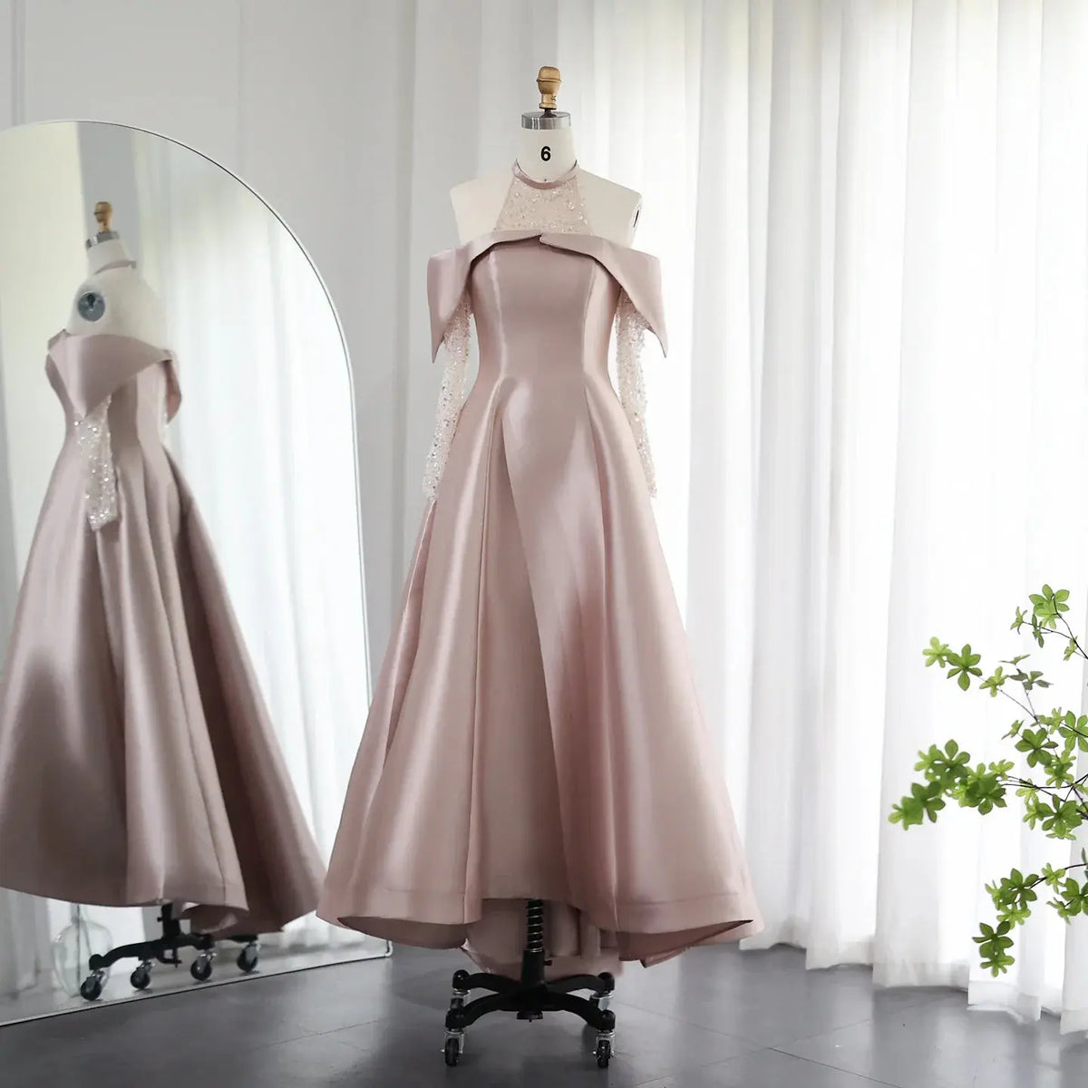 khaki elegant dress Zapaka Women Light Khaki Mother of the Bride Dress Sheath V Neck Formal Dress with Beading, Light Khaki / L