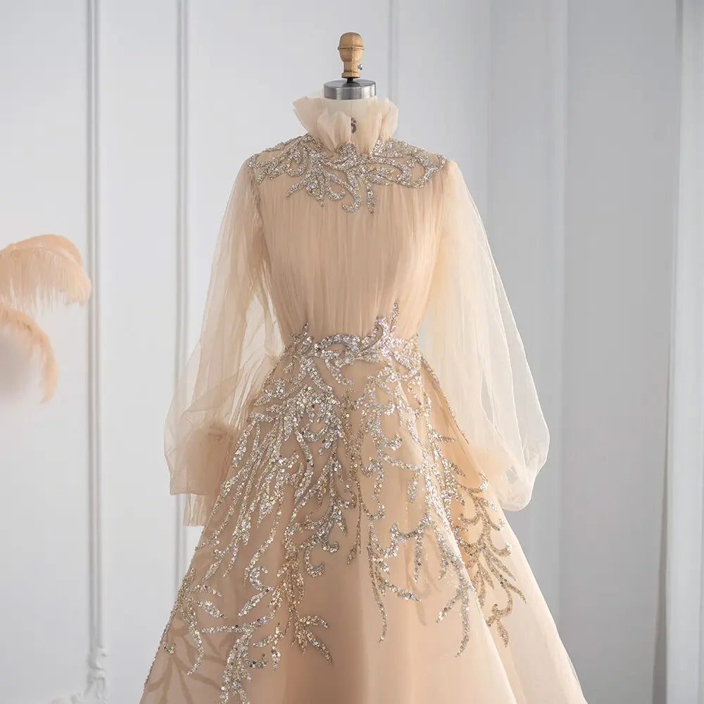 lazada bridesmaid dress Wedding Dresses Champagne Evening Gowns With Sleeves AvailableChampagne Gold Bridesmaid Dress Luxurious Satin V Neck