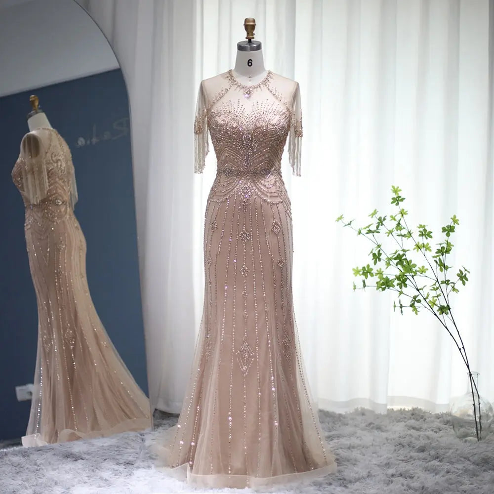 sachin and babi light blue dress Champagne Long Evening Dress With Silver Sequins Lady Gown  TANYA BRIDAL