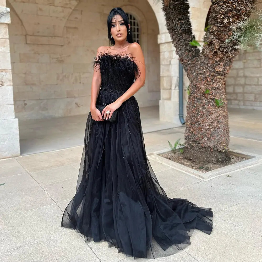 black dress with pink feathers Long Sleeve Feather Backless Maxi Dress Black Pink