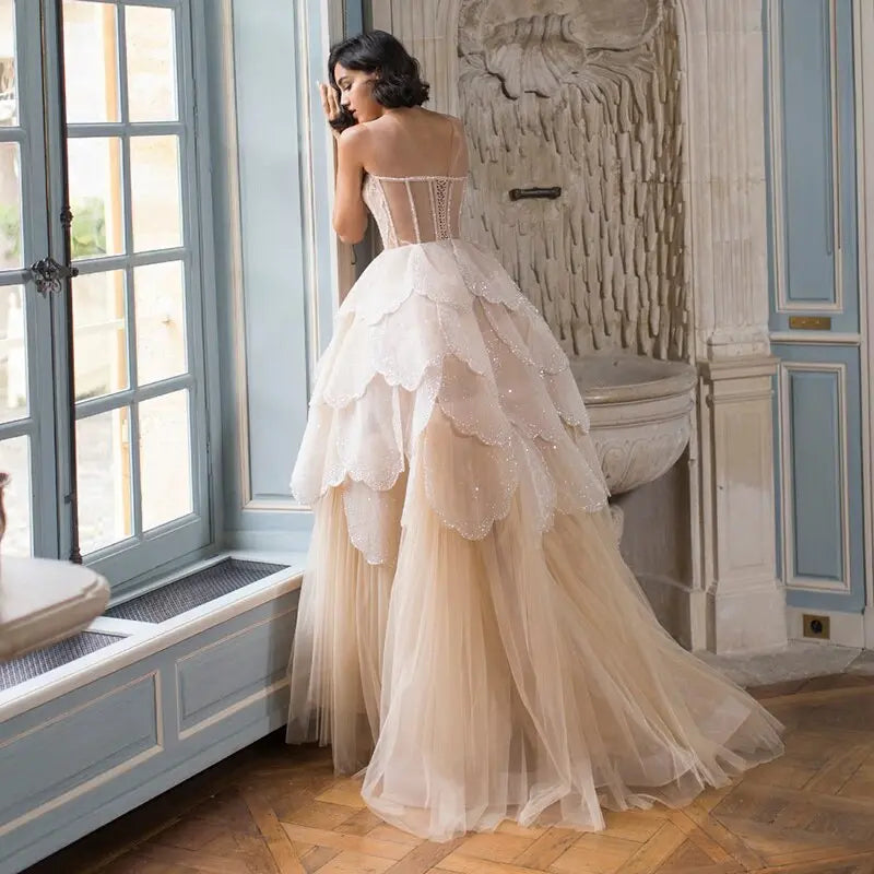 champagne high low dress Light Champagne Sweetheart High Low Wedding Party Dress, Champagne Party Dress